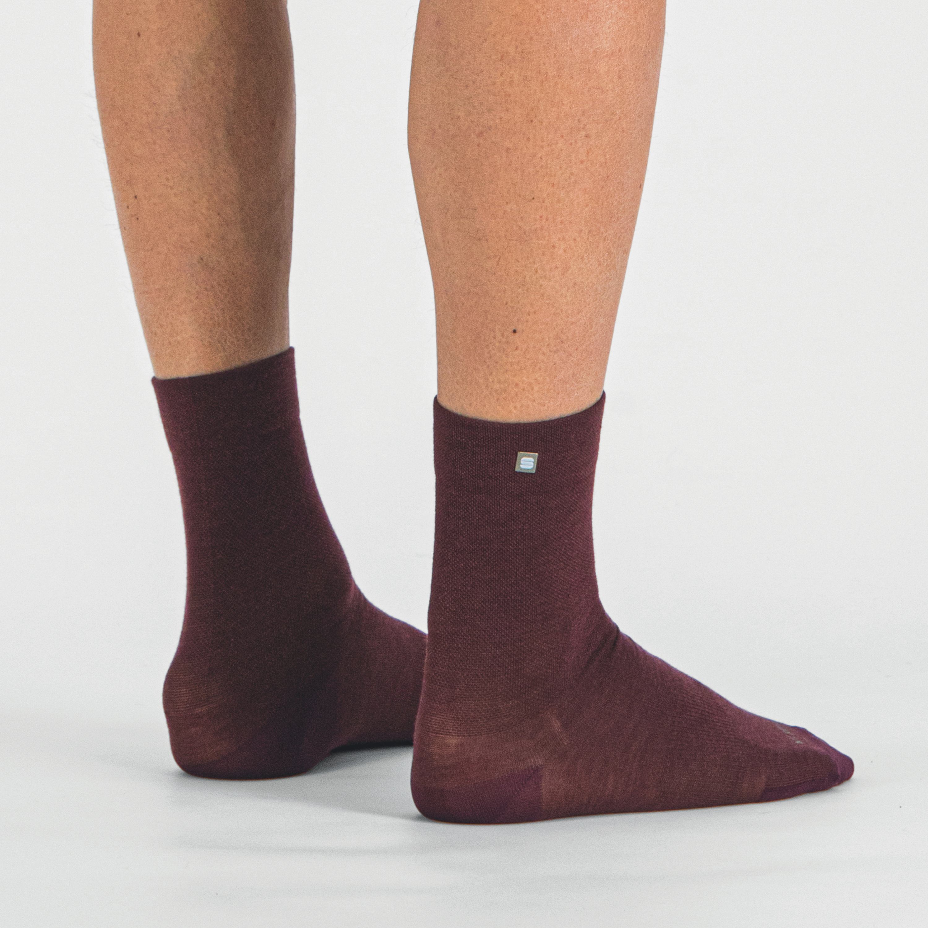 Matchy wool woman socks - red wine - sportful