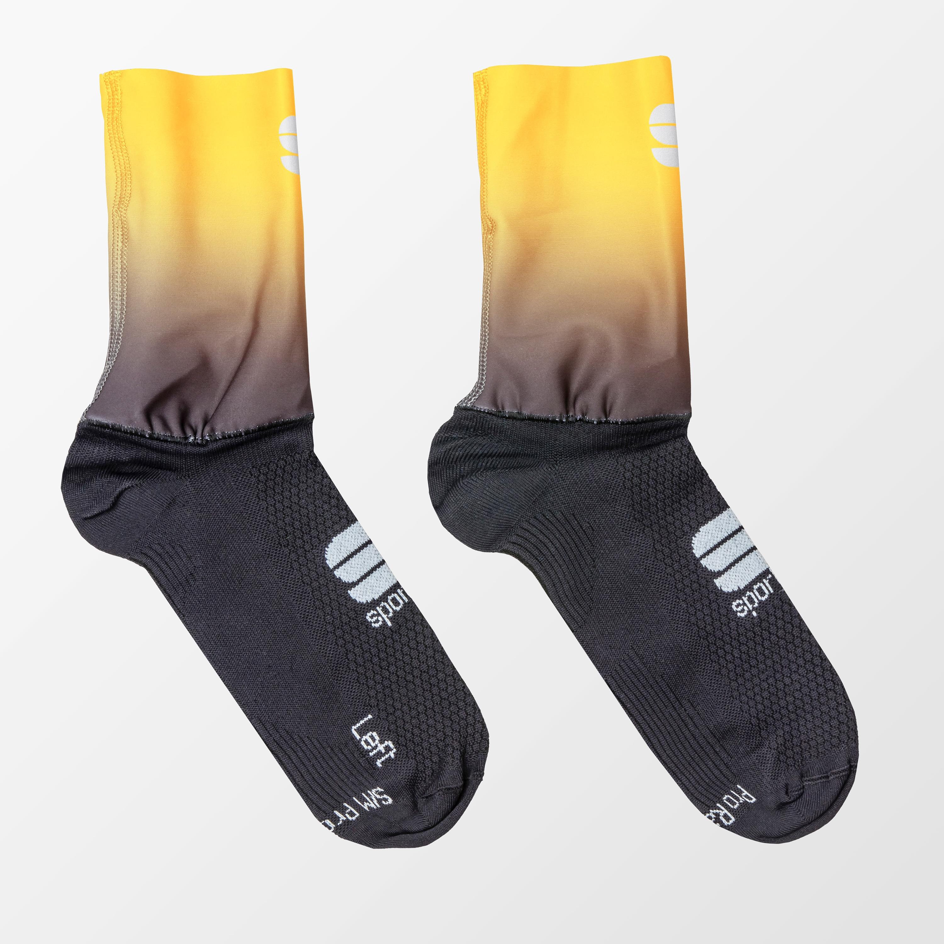 Race mid w socks - black yellow - sportful