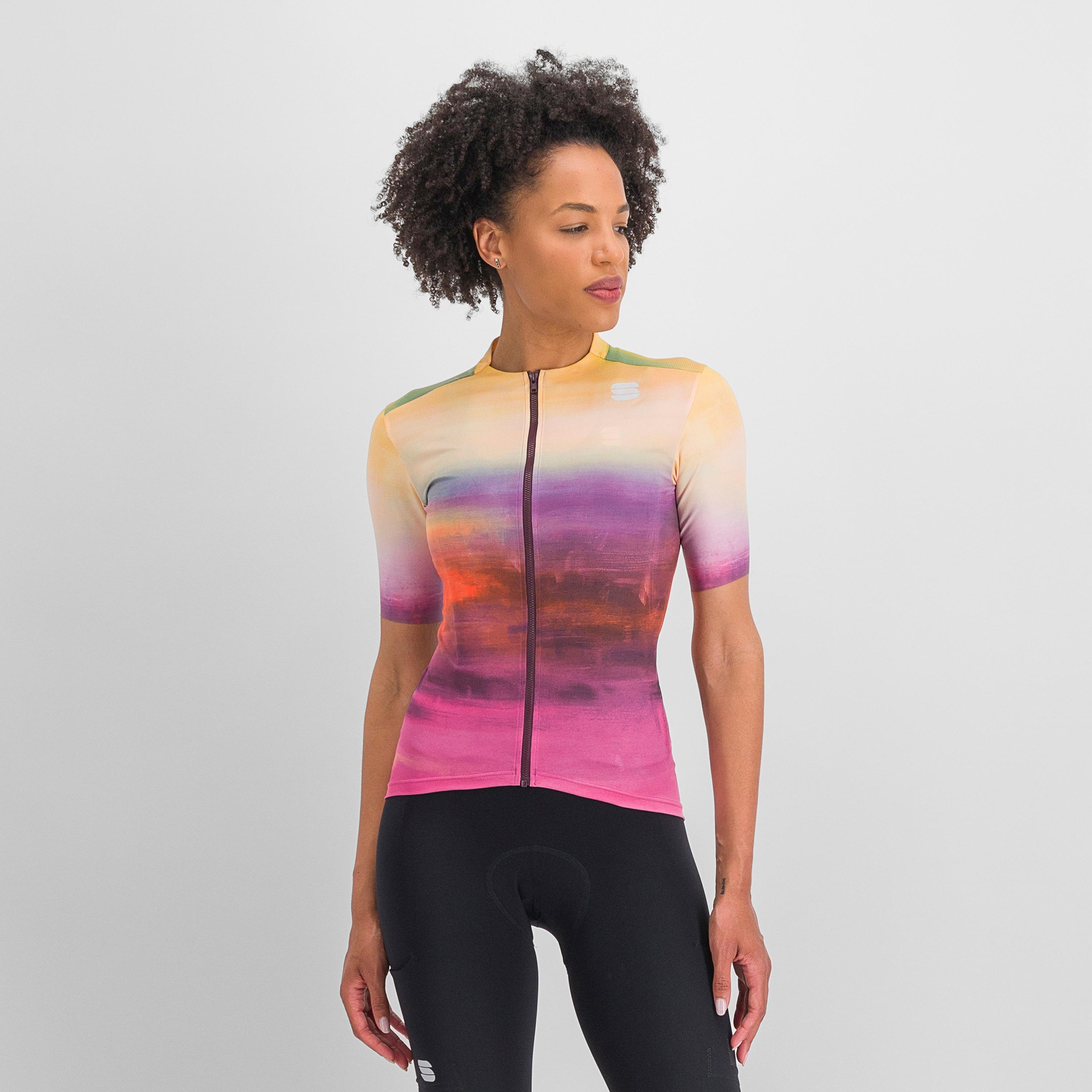 Flow supergiara w jersey - carmine rose yellow - sportful