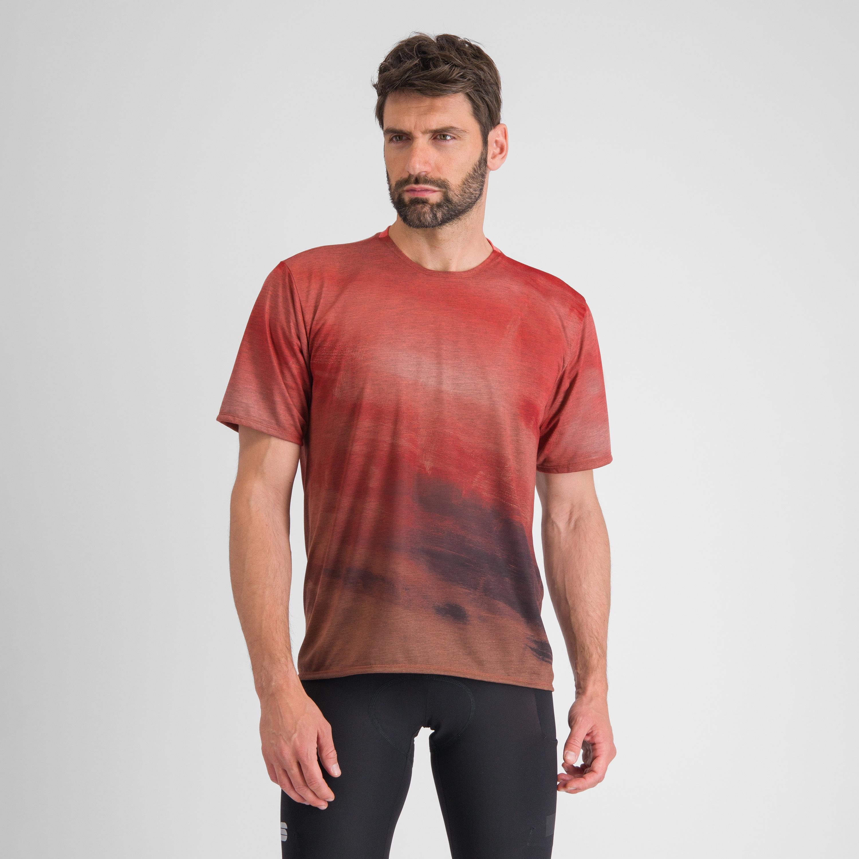 Flow giara tee - cayenna red/mud - sportful