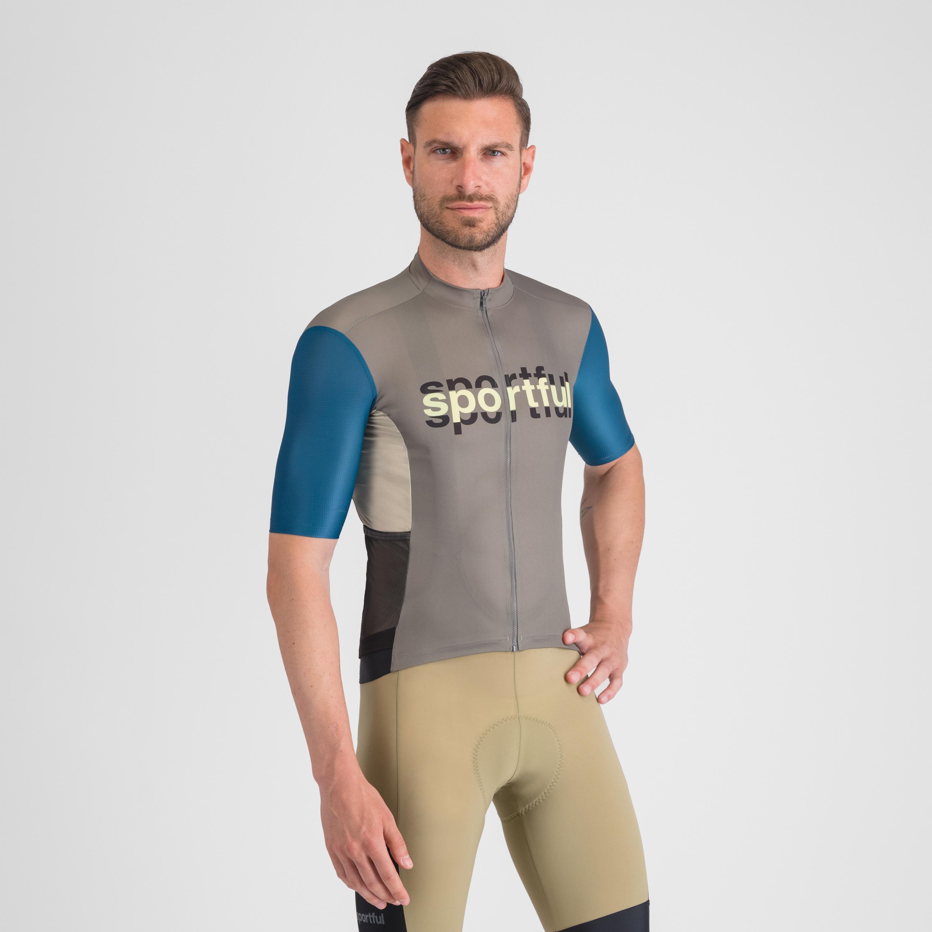 Supergiara logo jersey - gun metal/teal blue - sportful